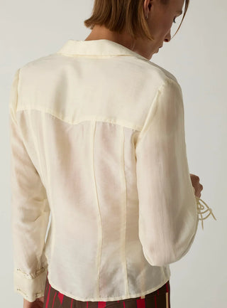 ARWEN ECRU RUCHED BLOUSE