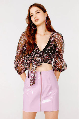 BILLIE BUBBLEGUM PINK VINYL MINI SKIRT