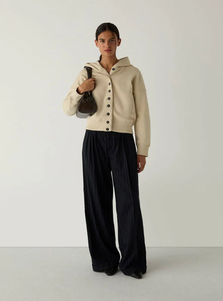 CHIARA ECRU ZIPPER SWEATSHIRT