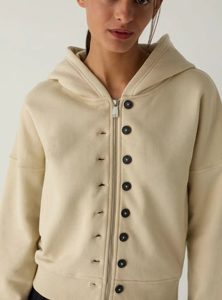 CHIARA ECRU ZIPPER SWEATSHIRT