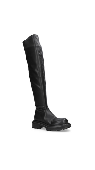 HIGH TREAD LEATHER BOOTS BLACK