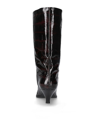 BLACK BURGUNDY LEATHER BOOTS