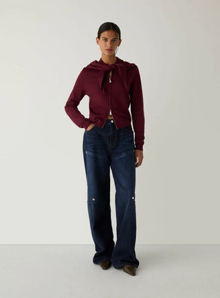 FRIDA PLUM ZIPPER KNIT