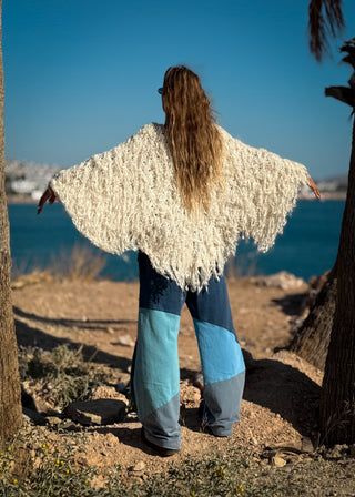 PATCHWORK WIDE LEG FLEECE PANTS