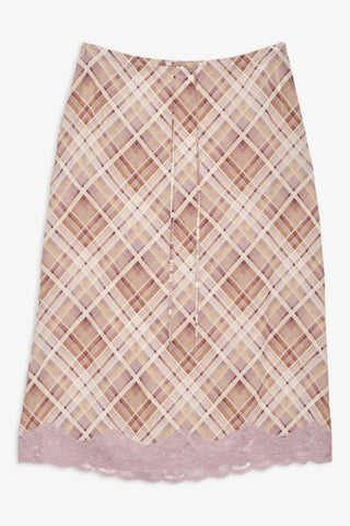 POET PLAID MIDI SKIRT