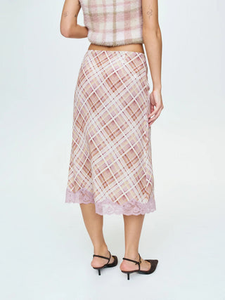 POET PLAID MIDI SKIRT