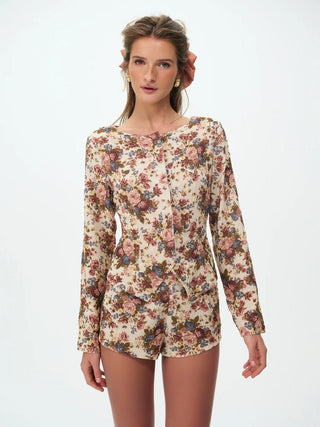 BETSY FLORAL BEADED SHORTS