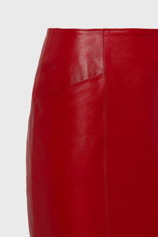 London Leather Midi Skirt