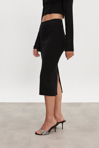 HEAVEN KNITTED MIDI SKIRT