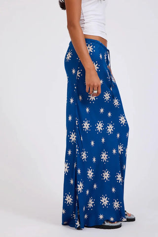 Supernova Satin Slip Skirt- Blue