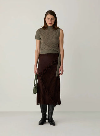 PAOLS BROWN MIDI SKIRT