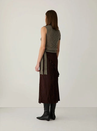 PAOLS BROWN MIDI SKIRT