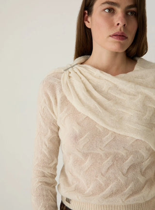 PARKER ECRU TEXTURED KNIT