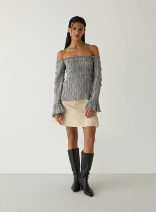PETRA SQUARED TEXTURED BLOUSE