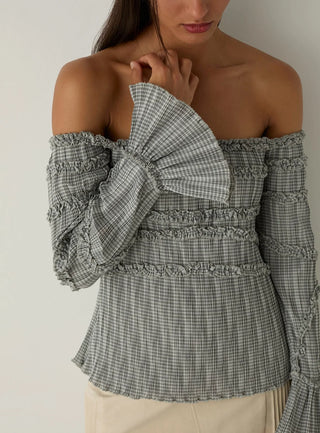 PETRA SQUARED TEXTURED BLOUSE