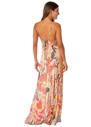 Japanese Summer Lily V Long Dress