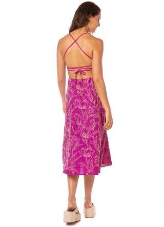 Violet Foliage Remi Midi Dress