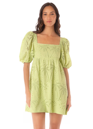 PALM EMBROIDERY EILEEN SHORT DRESS