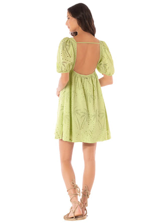 PALM EMBROIDERY EILEEN SHORT DRESS
