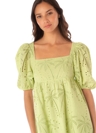 PALM EMBROIDERY EILEEN SHORT DRESS