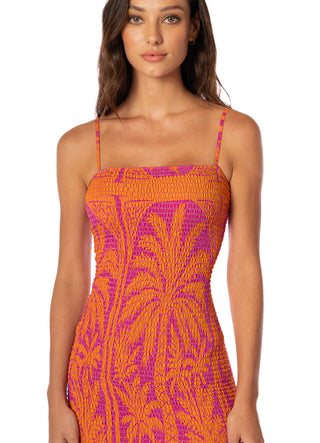 Flamingo Palm Lua V Short Dress