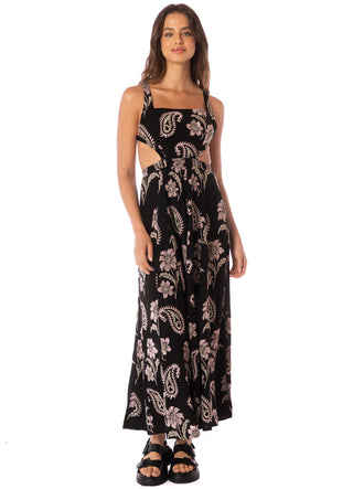 Midnight Paisley Canary Long Dress