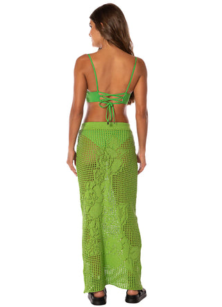 Emerald Brocade Tano Long Skirt