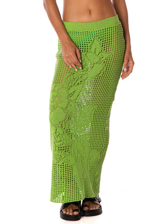 Emerald Brocade Tano Long Skirt