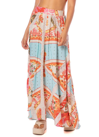 Floral Groove Chambray Long Skirt