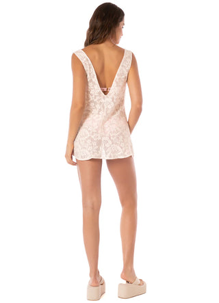 Floralwhite Lace Ade Beachwear Crop Top