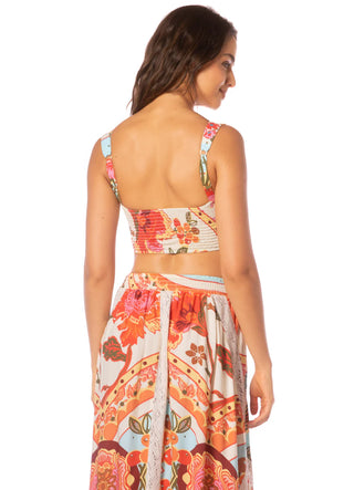 Floral Groove Daily Beachwear Crop Top