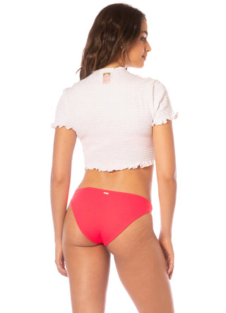 Vanilla Cream Nerina Beachwear Crop Top