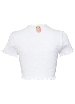 Vanilla Cream Nerina Beachwear Crop Top