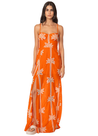 Tangerine Tropics Romina Long Dress