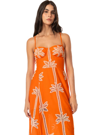Tangerine Tropics Romina Long Dress