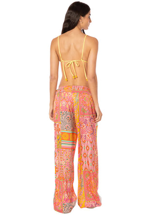 Boho Damask Marsala Pants