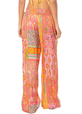 Boho Damask Marsala Pants
