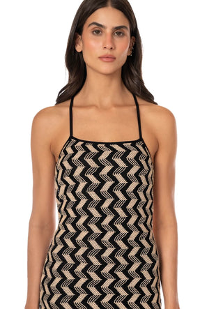 Black & White Sunset Rosabella Long Dress