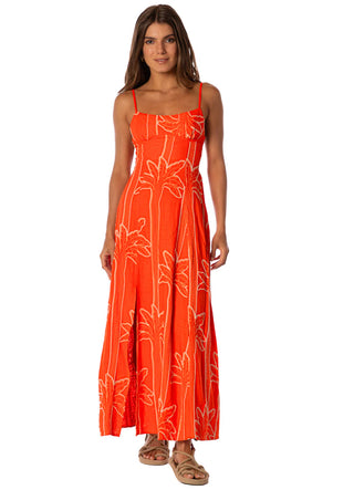 Palm Plantation Lupine Long Dress