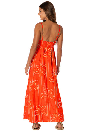Palm Plantation Lupine Long Dress
