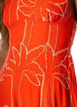 Palm Plantation Lupine Long Dress