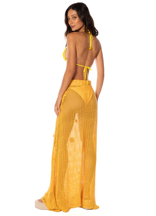 Golden Blossom Glacier Long Skirt