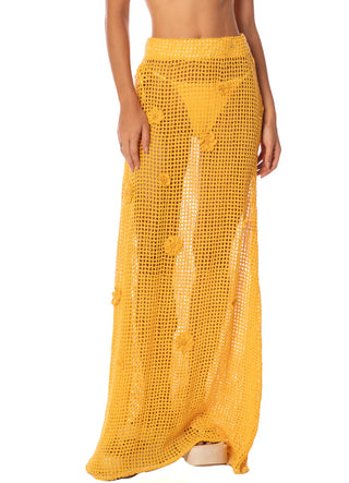 Golden Blossom Glacier Long Skirt