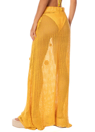 Golden Blossom Glacier Long Skirt