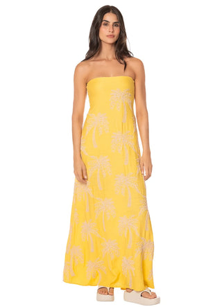 PALM POETRY CRIMSON LONG DRESS