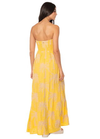 PALM POETRY CRIMSON LONG DRESS