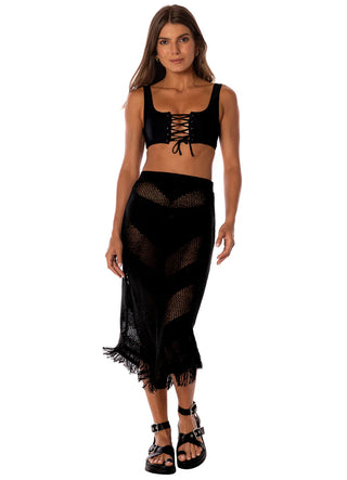 Midnight Black Tobie Long Skirt