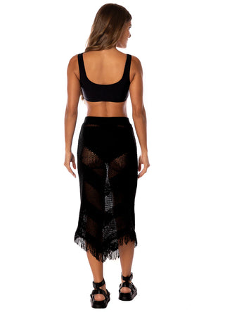 Midnight Black Tobie Long Skirt