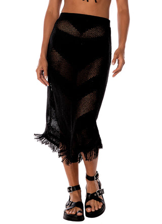 Midnight Black Tobie Long Skirt
