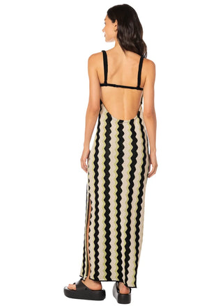 DESERT STRIPES AMARANTO LONG DRESS